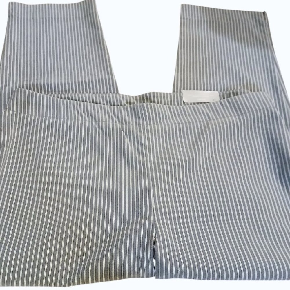 NWT - CHICOS Brigitte So Slimming Stripe Blue Pants - Picture 5 of 16